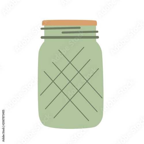 Quilted Mason Jar Vintage Flat Vector Earth Tone