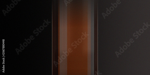 Vertical orange light bars on dark background creating symmetrical composition with vintage film grain and soft glow effect.