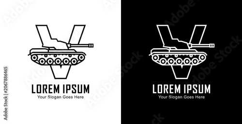 Fotografija A logo design combining the letter V with a tank