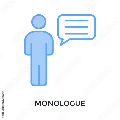 Tableau sur toile Monologue Icon Lineal Blue Style