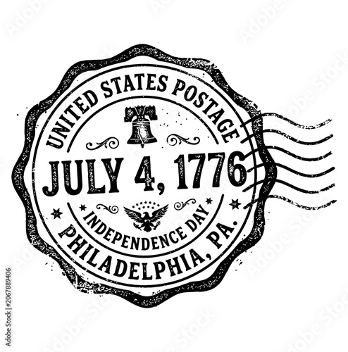 Vintage july 4 1776 independence day philadelphia postage stamp