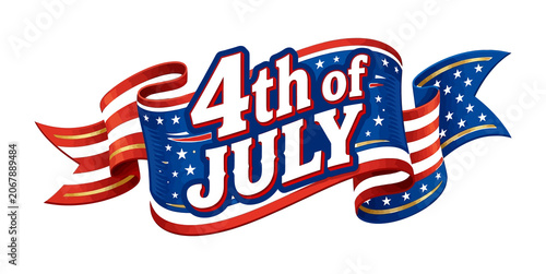 4th of july celebration graphic with american flag and stars