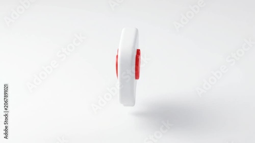 3D red heart notification icon on white background.