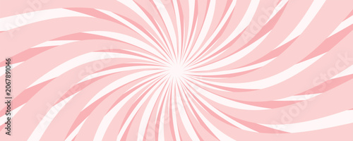 Vector Christmas background. Candy cane, lollipop pattern. Long horizontal banner.