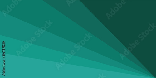 Abstract teal green background with diagonal rays and overlapping geometric layers.