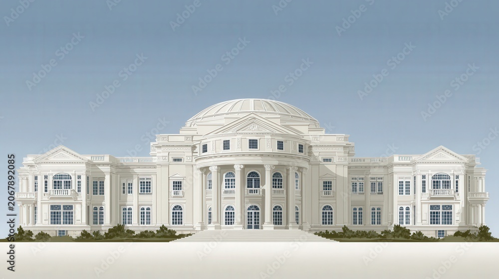 Fototapeta premium Grand Classical Building Illustration.