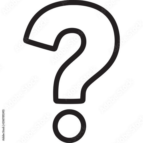 Tableau sur toile Question mark symbol, interrogation point icon, query sign, black line art