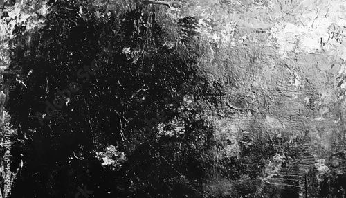 Cuadro en lienzo Abstract dark grunge texture background with heavy distressed peeling paint and scratched surface vector illustration