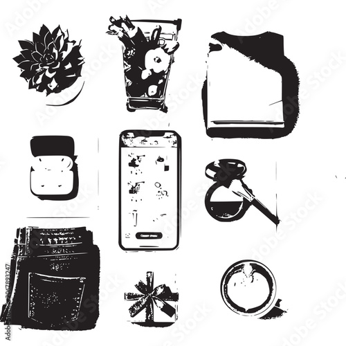 Black and white smartphone device.