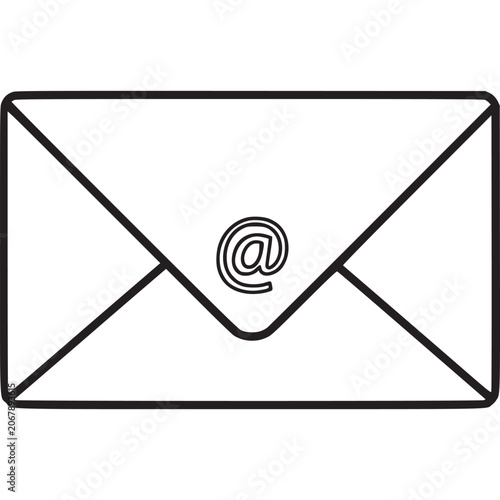 Envelope with at symbol inside.