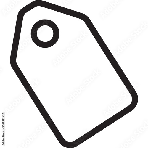 Black Tag Icon With Hole.