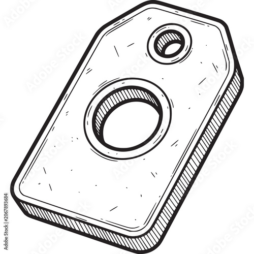 Metal Plate with Two Round Holes.