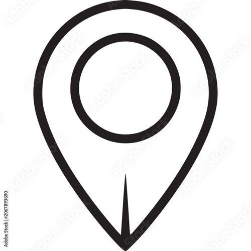 Black Map Pin Icon Symbol Design.