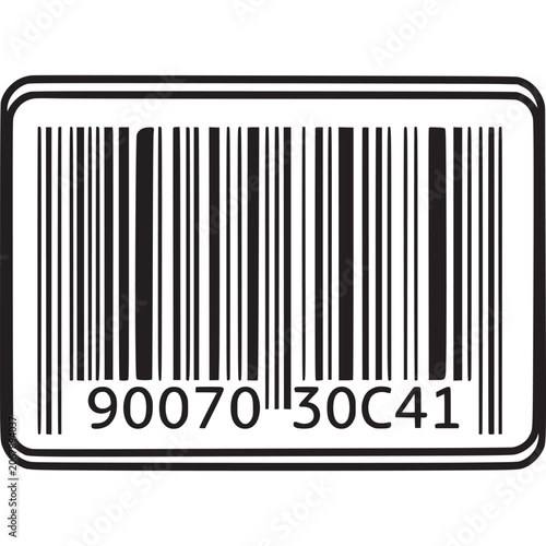 Barcode label with numbers and lines.