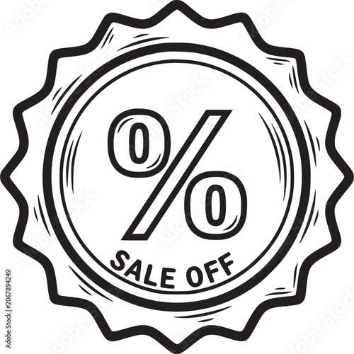 Black and white percent sale off.