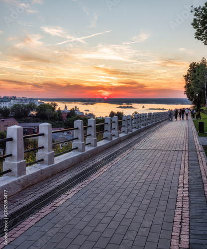 Photography sunset in the city of Nizhny Novgorod, Russia
