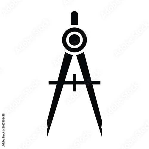 Drafting Compass Icon for Architectural Design Engineering and Technical Drawing