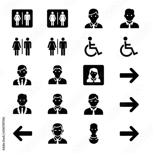 Collection of Accessibility and Security Symbols.