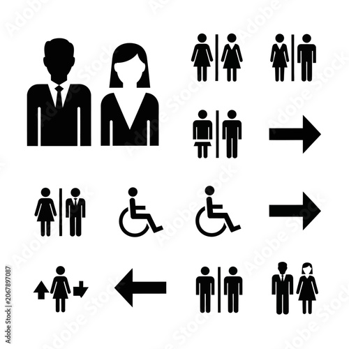 Collection of Accessibility and Directional Icons.