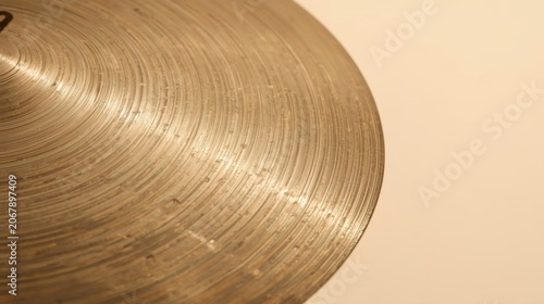 Golden Cymbal Surface Texture Representing Rhythm Music and Percussion Performance