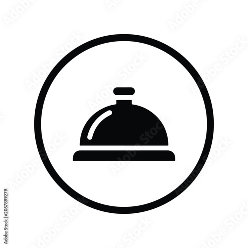 Room Service Bell Icon for Hotel Guest Assistance