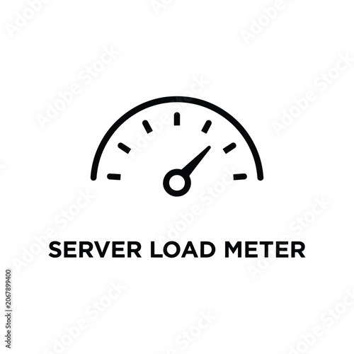 Server Load Meter Icon for System Performance Monitoring