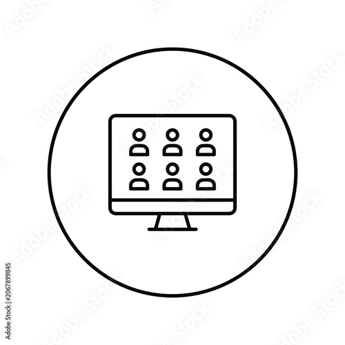 Virtual Classroom Icon for Online Learning Environment