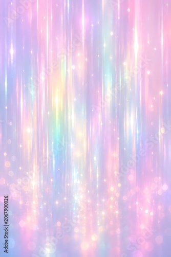 Holographic background, pastel rainbow colors, shimmering lights, iridescent texture, abstract sparkle
