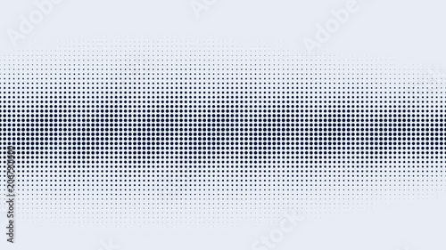 Abstract halftone wave pattern with dark blue dots on a light blue background