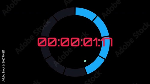 Digital countdown timer showing three seconds remaining