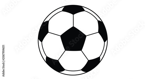 Foto Soccer ball graphic black and white pentagonal pattern silhouette