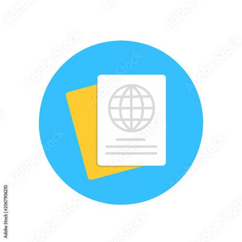 Canvas-taulu Passport Icon with Globe Logo