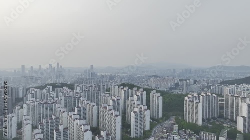 Aerial View of Residential Area with Apartment and Villa Complex near Seoul National University Station