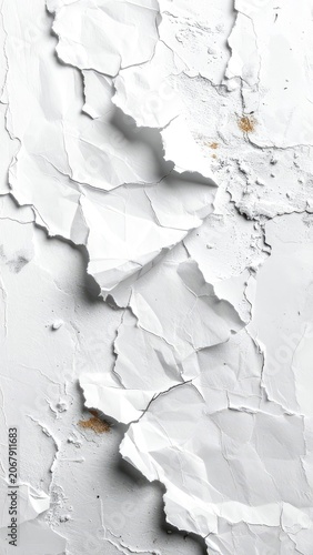 Abstract Texture of Cracked and Peeling White Surface with Subtle Gold Flecks