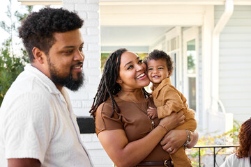 Family Enjoys Time Together in the Yard