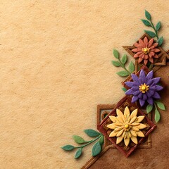 Elegant Floral Corner Design with Textured Background for Invitations and Greetings
