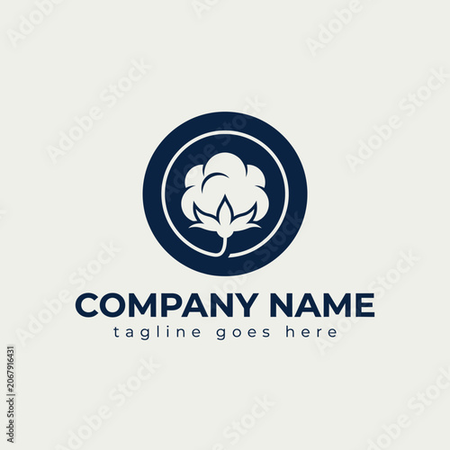Cotton boll logo for textile and fabric manufacturing companies.