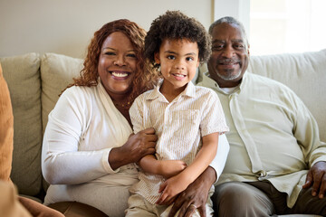 Family and Child Spend Time Together at Home
