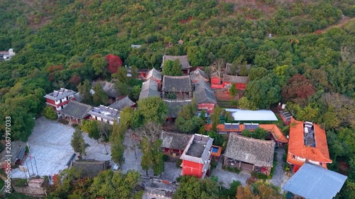 Aerial view of Huanglong Zen Temple in Jianshui, Yunnan Province
