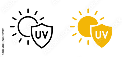 UV Protection Sun Shield Icons Set