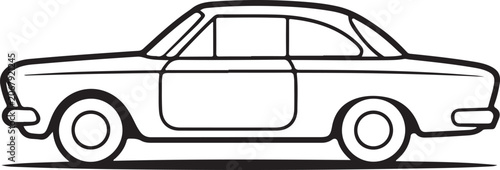 Vintage car line art illustration