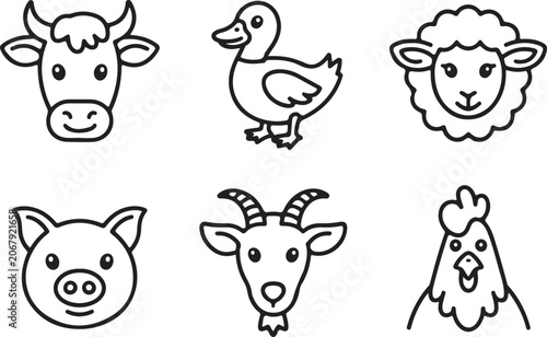 Cute Farm Animal Faces