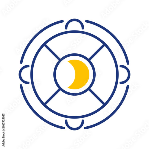 Fotografie Life buoy icon. Travel and lifesaving line symbol. Color.
