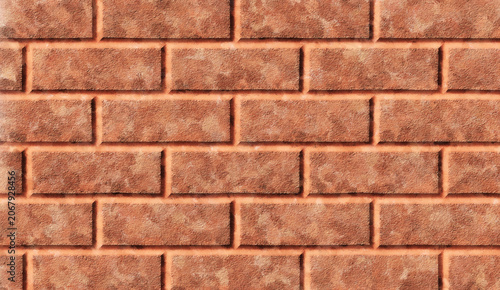 Red color brick wall for brickwork background design