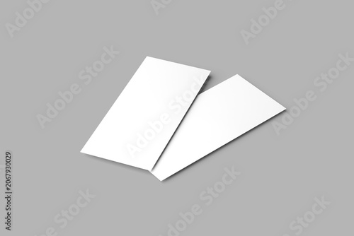 Realistic Curved Flyer Mockup Floating on Minimal Gray Background