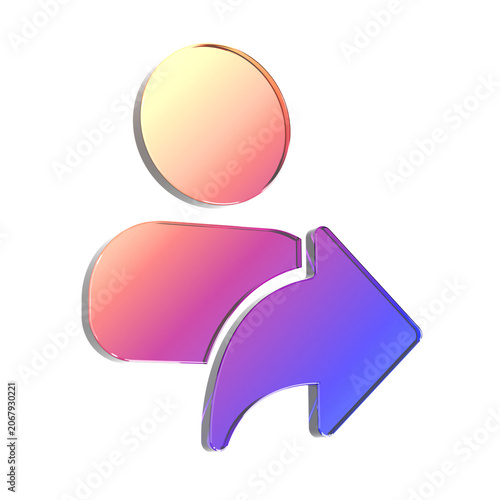 User Logout Arrow Icon 3D Rendering