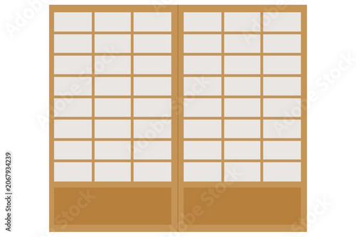 伝統的な和風障子戸 ベクターイラスト