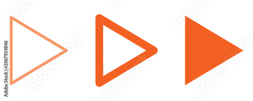 Fotografía Play button icon set showing forward media controls in varying weights with inte