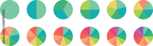 Bild auf Leinwand Pie chart color icons