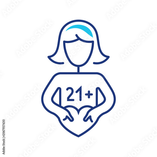 Εκτύπωση καμβά Sex worker icon. Lifestyle and sex work line symbol. Color.
